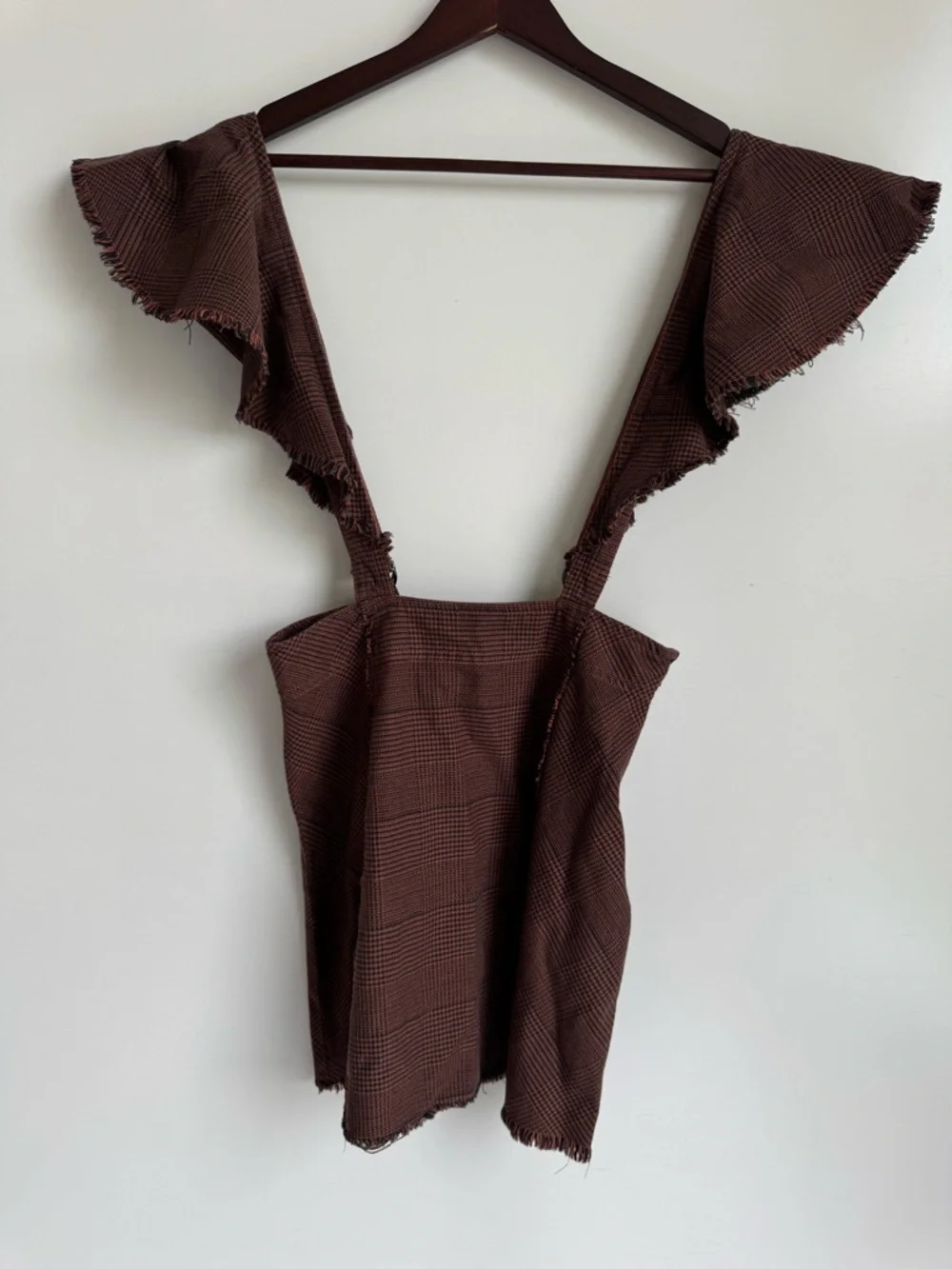 Free People Rowan Plaid Pinafore Skirt women‎ 4 brown plaid preppy boho festival